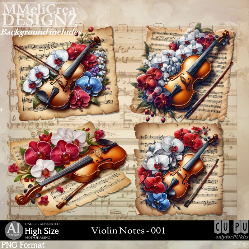 (image for) AI - Violin Notes - CU001 (CU4PU/PNG/PACK)
